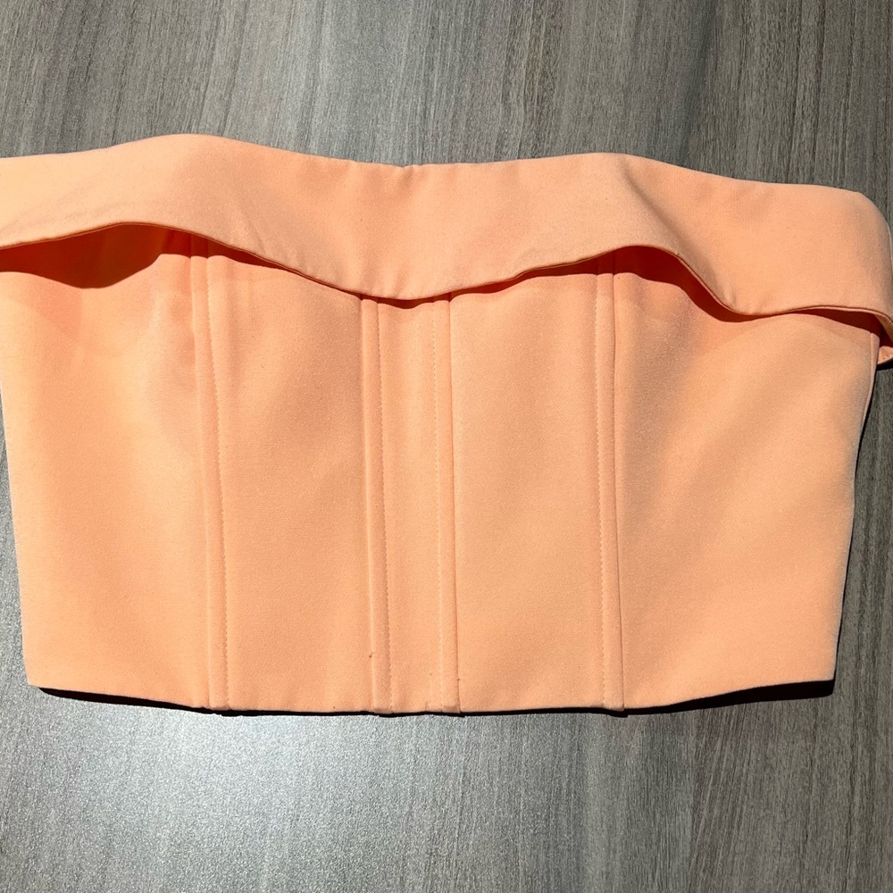 Forever 21 Peach Strapless Crop Top
